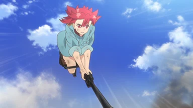 Izetta auf ihrer Panzerbüchse